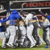 Kansas City Royals celebrate winning the 2015 World Series