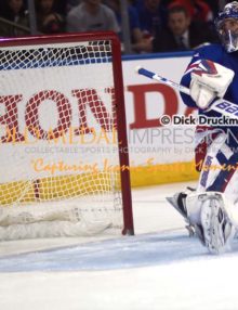 New York Rangers goalie, HENRIK LUNDQVIST, watches Tampa Bay Lightning's Valleri Filppula's go ahead goal sail into the net in the second period of game 5 at Madison Square Garden. Tampa Bay went on to win 2-0, taking a 3-2 lead in the series.(AP Photo/Dick Druckman)