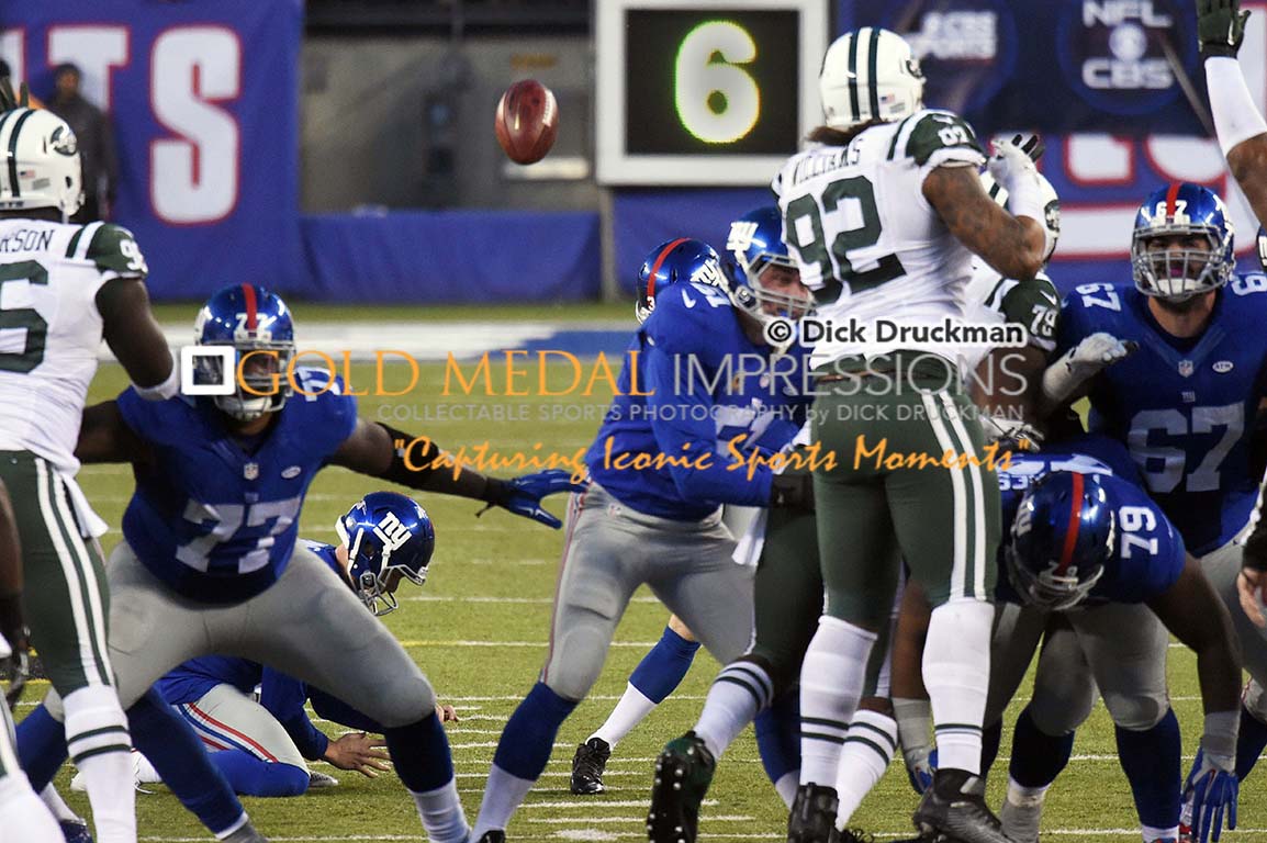 New York Giants kicker JOSH BROWN misses a 48 yard field goal with 6:33 left in the extra session giving the New York Jets a 23-20 victory. This was BROWN'S first miss in
