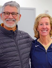 TWO OF THE VERY BEST COLLEGIATE SQUASH COACHES IN AMERICA.... WENDY BARTLETT COACH OF TRINITY COLLEGE WOMEN'S NATIONAL CHAMPIONS AND PAUL ASSAIANTE COACH OF TRINITY COLLEGE MEN'S RUNNER UP NATIONAL CHAMPION
