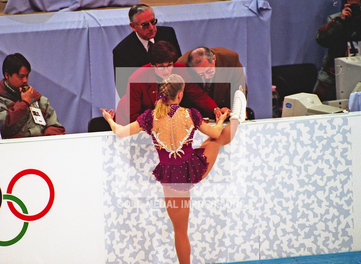1994 TANYA HARDING PLEADS WITH JUDGES LILLEHAMMER OLYMPICS