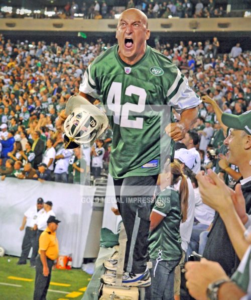2010 FIREMAN ED ANZALONE FIRES UP THE JETS AT THEIR NEW STADIUM