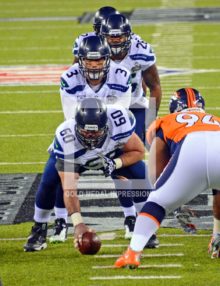 Seattle Seahawks quarterback, Russell Wilson, leads an I formation against the Denver Broncos in Super Bowl XLVIII in the second quarter at MetLife Stadium. The Seahawks went on to defeat the Broncos 43-8 in one of the most lopsided victories in Super Bowl history.(AP Photo/Dick Druckman)
