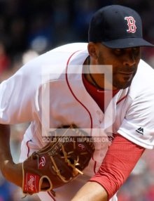 Boston Red Sox starting pitcher DAVID PRICE throws the first pitch of his first Fenway Park home opener against the Baltimore Orioles center fielder Joey Rickard. PRICE had a very mediocre start giving up 5 runs in 5 innings with 8 strikeouts and 2 walks. The Red Sox lost their home opener 9-7.
