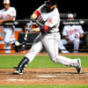 Boston Red Sox catcher, SANDY LEON, hits a two-run home run