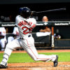 Boston Red Sox outfielder JACKIE BRADLEY JR hits a two-run home run