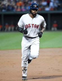 Boston Red Sox outfileder JACKIE BRADLEY JR rounds third