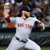 Boston Red Sox closer CRAIG KIMBREL strikes out Baltimore Orioles pinch hitter Hyun Soo Kim