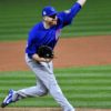 Chicago Cubs relief pitcher MIKE MONTGOMERY throws most important pitch of year