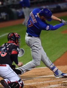 Chicago Cubs third baseman KRIS BRYANT hits a home run