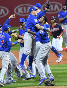 Chicago Cubs celebrate winning their first World Series Championship in 108 years