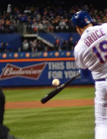 New York Mets outfielder Jay Bruce hits a 432 ft home run