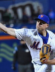New York Mets closer Addison Reed strikes out Marlins slugger Giancarlo Stanton