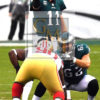 Philadelphia Eagles quarterback CARSON WENTZ points the way