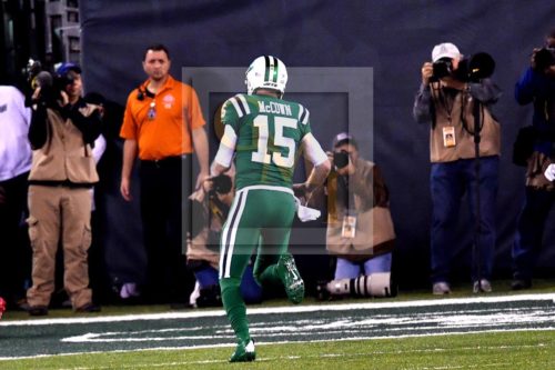 New York Jets quarterback JOSH MCCOWN scampers into endzone untouched