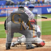 New York Mets Yoenis C'espedes hits an RBI single in the fifth inning