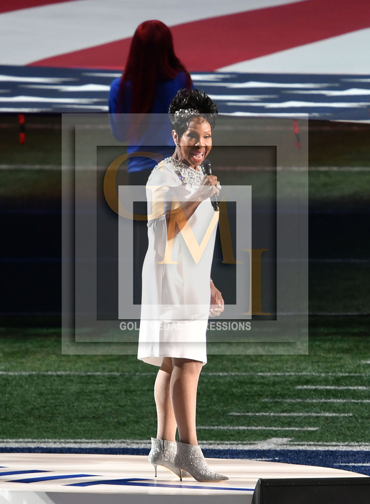 Gladys Knight performs during the halftime show at Super Bowl LIII