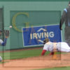 Boston Red Sox catcher Christian Vasquez is thrown out trying to steal second