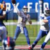 Buffalo Bills quarterback Josh Allen throws a pass downfield