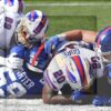Buffalo Bills wide receiver Frank Gore plunges into the end-zone for a 1 yard gain