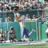 Lions wide receiver Marvin Jones Jr receives a 12yard touchdown pass