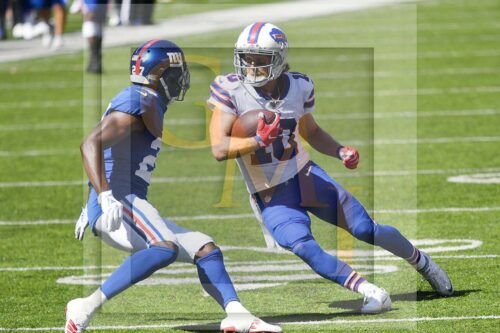 Buffalo Bills wide receiver Cole Beasley receives a pass from Bills quarterback Josh Allen