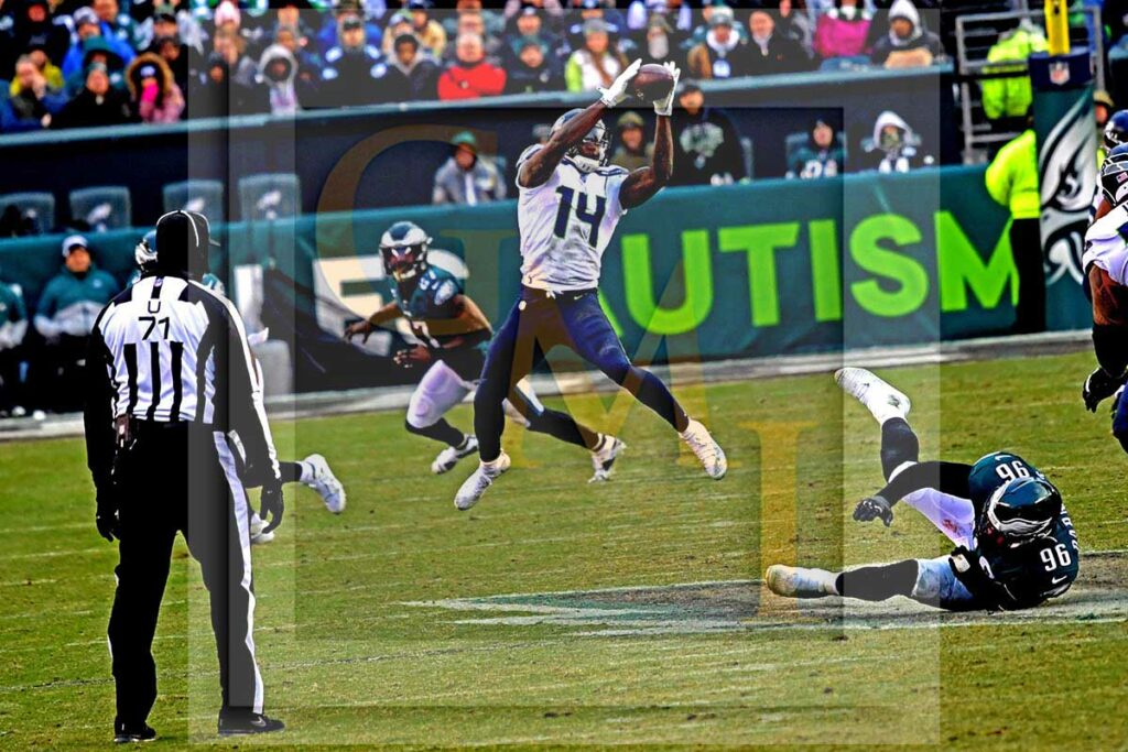 Seahawks Wide Receiver DK Metcalf Makes A Leaping Catch - Gold Medal ...