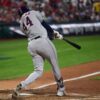 Houston Astros Yordan Alverez at bat against Phillies in Game 3 of the 2022 World Series