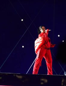 RIHANNA performs at the Half-time show of Super Bowl LVII